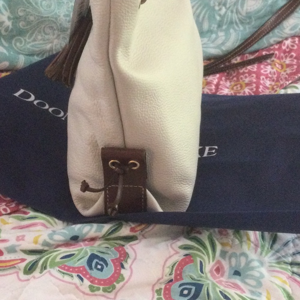 Dooney & Bourke pebble grain Tassel Tote, in Fog - Picture 5 of 6